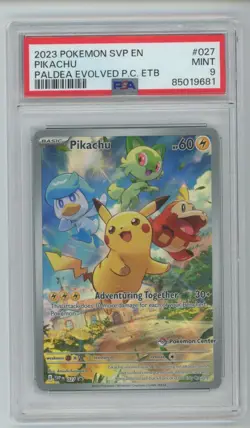 Pokemon TCG Pokemon Pikachu Paldea Evolved Pokemon Center PSA 9 - Image 1