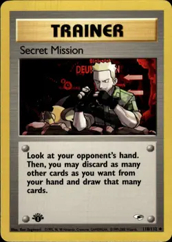 Pokemon First Edition Gym Heroes #118/132 Secret Mission Uncommon Lightly Played - Image 1
