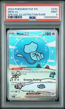 Pokemon TCG Mew EX 232/091 Paldean Fates Special Illustration Rare PSA 9 - Image 1