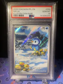 Pokemon Piplup Illustration Rare 098/094 PFL Psa 10. English - Image 1