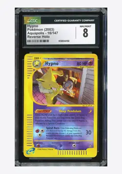 Pokemon CGC 8 Hypno Reverse Holo 2003 16/147 Aquapolis English - Image 1