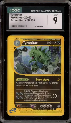 Pokemon Tyranitar Expedition NON Holo Rare #66 CGC 9 Mint - Image 1