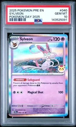 Pokemon Prismatic Evolutions Sylveon 2025 Pokemon Day Promo #40 PSA 10 - Image 1
