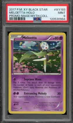 POKEMON 2017 XY Promo Mythical Collection MELOETTA Holo #XY193 PSA 9 Mint - Image 1