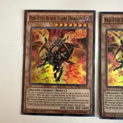 Red-Eyes Black Flare Dragon CORE-EN020 Clash of Rebellions 1st NM X3 Playset - Image 2