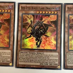 Red-Eyes Black Flare Dragon CORE-EN020 Clash of Rebellions 1st NM X3 Playset - Image 3