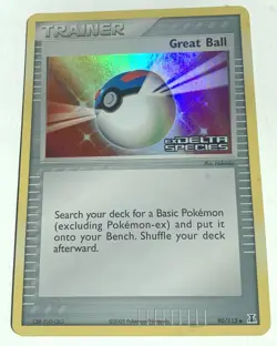 Pokemon Card - Great Ball Delta Species 90/113 Uncommon Reverse Holo Stamped - Image 1