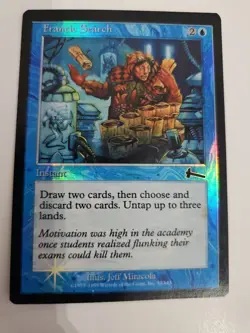 MTG Foil Frantic Search Instant Blue Card 1999 Jeff Miracola 32/143 #2 - Image 1