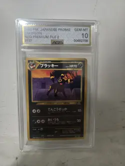 Umbreon 2000 Japanese Promo Neo Premium File 2 #197 AGS 10 pop 1 of 1 POKEMON - Image 1