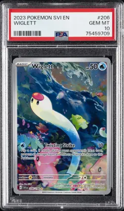 2023 POKEMON SVI EN-SCARLET & VIOLET ILLUSTRATION RARE #206 WIGLETT PSA 10 - Image 1