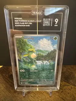 Pokemon TCG Deerling White Flare Illustration Rare 091/086 TAG 9 - Image 1