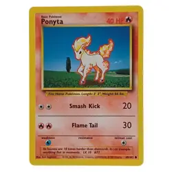 Ponyta 60/102 Base Set Unlimited NM Pokemon Card WOTC 1999 - Image 1