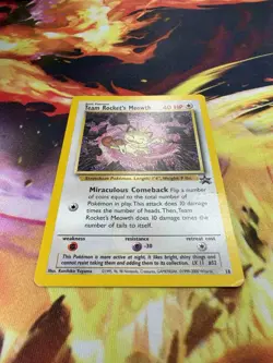 Team Rocket's Meowth 18 LP-NM Black Star Promo Non Holo WoTC 2000 Pokemon TCG - Image 2