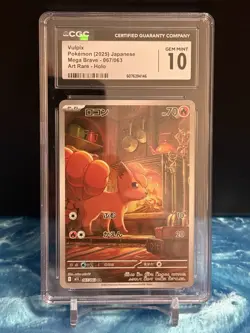 CGC 10 Vulpix 067/063 Mega Brave Japanese Art Rare Pokemon - Image 1