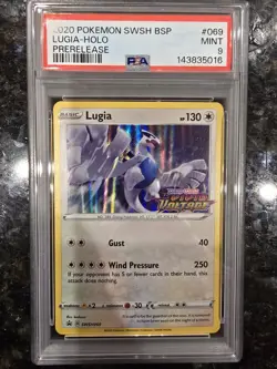 2020 Pokemon Vivid Voltage Pre-Release Black Star Promo Lugia (Holo) PSA 9 - Image 1