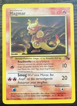 Magmar German Pokemon TCG WOTC Base Set 36/102 Uncommon LP - Image 1