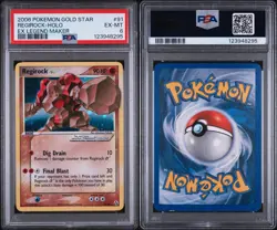 Pokemon TCG Regirock Gold Star 91/92 Shiny EX Legend Maker Card 2006 PSA 6 - Image 3