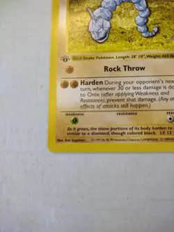 Pokemon Card - Onix 1st Edition Base Set (Shadowless) 56/102 Common - Image 2