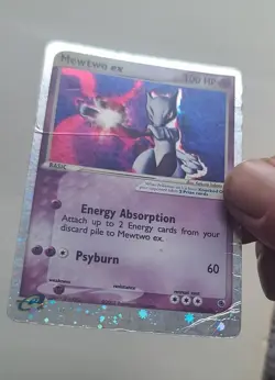 Pokemon TCG Mewtwo ex Ruby and Sapphire 101/109 Holo Vintage Creased HP - Image 3