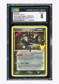 Pokemon CGC 8 Greninja Gold Star Promo 2021 SWSH144 Celebrations ETB English - Image 1