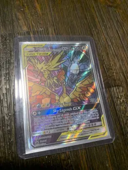 Pokemon TCG Hidden Moltres Zapdos Articuno Stained Glass Promo SM210 Misprint - Image 1