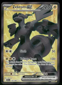 2025 Zekrom ex 158/086 Ultra Rare Holo NM Pokemon SV: Black Bolt - Image 1