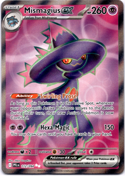 Pokemon TCG Mismagius ex 112/094 Phantasmal Flames Full Art Holo Rare Near Mint - Image 1