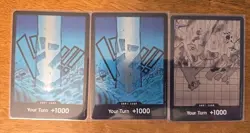 (3) One Piece Don!! Cards Your Turn +1000 Adventure on Kami’s Island. NM - Image 1