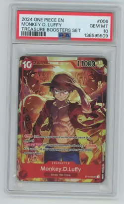 One Piece TCG Treasure Boosters Set Monkey D Luffy Secret PSA 10 - Image 1