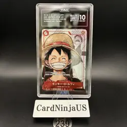 TAG GEM MINT 10 Monkey D Luffy P-001 Parallel Promo 25th Anniversary ONE 239 - Image 1