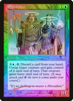 Overtaker FOIL Mercadian Masques HEAVILY PLD Blue Rare MAGIC MTG CARD ABUGames - Image 1