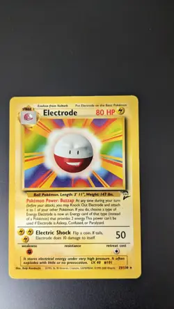 Electrode Pokemon trading card from the Base Set 2, specifically card #25/130. - Image 1