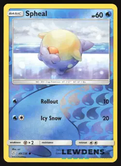 Spheal - 49/236 - Reverse Holo Common - Cosmic Eclipse - Pokemon Card - Image 1