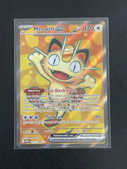 Pokemon Meowth EX Full Art Foil Rare Basic Card POR 107/088 170 HP English - Image 1