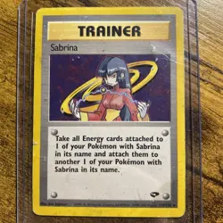 Pokemon TCG Sabrina Trainer Gym Challenge 1st Edition Non-Holo Card 110/132 HP - Image 1