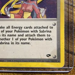 Pokemon TCG Sabrina Trainer Gym Challenge 1st Edition Non-Holo Card 110/132 HP - Image 4