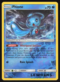 Phione - 57/236 - Reverse Holo Rare - Cosmic Eclipse - Pokemon Card - Image 1