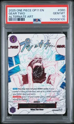 PSA 10 One Piece ENGLISH Luffy Gear Two Event Manga (Alternate Art) OP11-080 - Image 1
