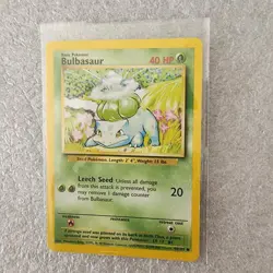 1999 POKEMON BULBASAUR 44/102 TRADING CARD - Image 1
