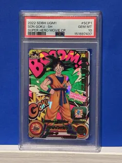 Bandai Super Dragon Ball Heroes UGM1-SCP 6 Card Set Black Light Glow PSA 10 - Image 3