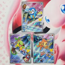 Piplup 042 + Chimchar 041 + Turtwig 040 - First Partner Pokemon Cards - #L521 - Image 1