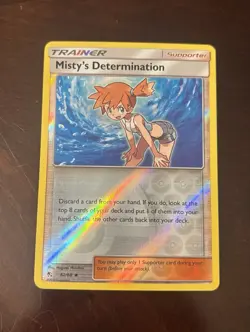 POKEMON MISTY'S DETERMINATION 62/68 UNCOMMON REVERSE HOLOFOIL HIDDEN FATES CARD - Image 1