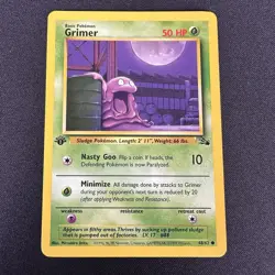 Grimer 48/62 Fossil Set 1st Edition WOTC Pokemon Card - VLP/NM - Image 1