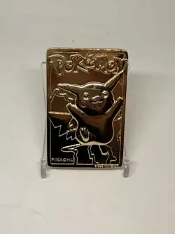 1999 Burger King 23K Gold-Plated Pikachu Trading Card Pokemon - Image 1