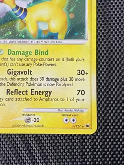 Pokemon Ampharos 1/127 Platinum Holo Rare TCG Card Game LP+/NM - Image 4