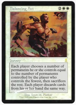 Balancing Act 2001 Odyssey FOIL White Rare Sorcery MTG LP (slight clouding) AZ1 - Image 1