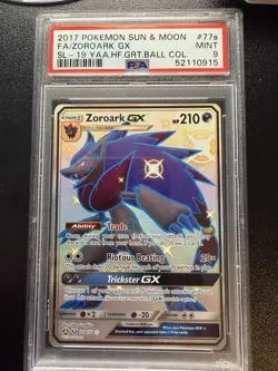 PSA 9 Pokemon 2017 Sun & Moon Shining Legends Alt Art Promo Zoroark GX #77a/73 - Image 1