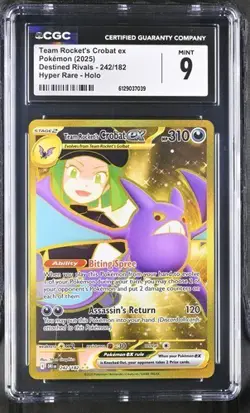 Team Rocket's Crobat EX *CGC 9* Hyper Rare *Destined Rivals* #242 * Pokemon - Image 1