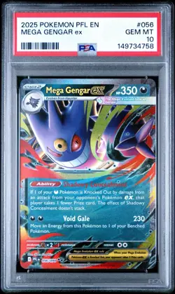 Pokemon Me02: Phantasmal Flames - Mega Gengar ex 056/094 Double Rare Holo PSA 10 - Image 1
