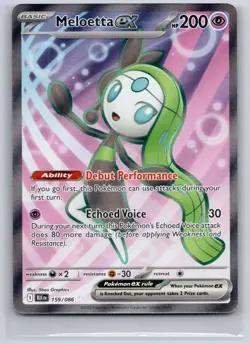 Meloetta ex 159/086 Holo Ultra Rare Black Bolt Pokemon Near Mint - Image 1
